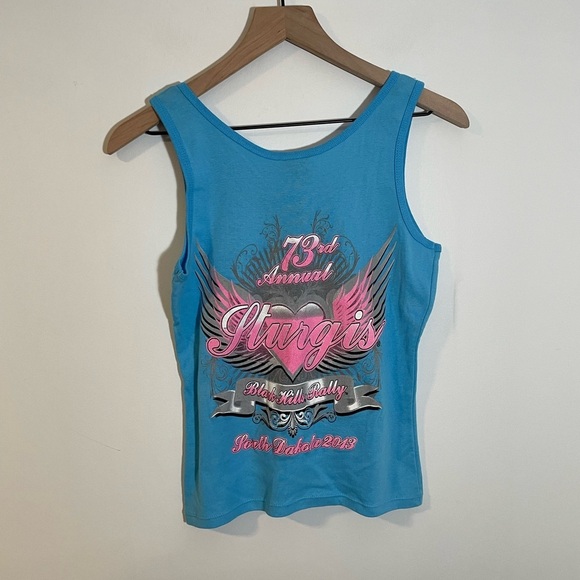 NWT Sturgis Black Hills Rally 73rd Annual Motorcycle Ride 2013 Sz Small Lt Blue - Picture 4 of 11